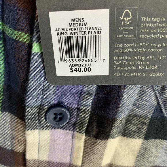 Alpine Design Shirt Men's Medium Multicolor Plaid Cotton Flannel Button-Up 7012 - Picture 3 of 8